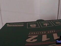 Pizza delivery guy fucks hot Asian amateur teen 18+ who made the order
