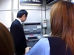 Four Japanese OLs spitting on coworker