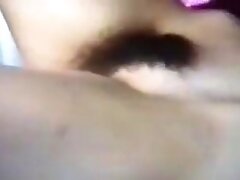 Cute vintage hairy college girl masturbating on the couch