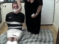 Footballer bound and gagged tight in duct tape 2