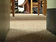 Candid College Library Feet & Legs Face Flip Flops 2010