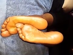 My chichi got her beautiful meaty soles splashed