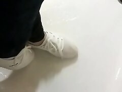 Wetlook fully clothed in shower