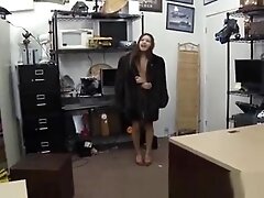 Latina In A Fur Coat Sucking Dick In Pawn Shop Office