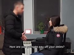 Debt4k. Winning girl Monica Wet pays the balance owed taken for a new car with hot body