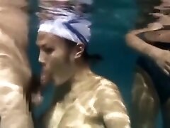Time stop blowjob underwater