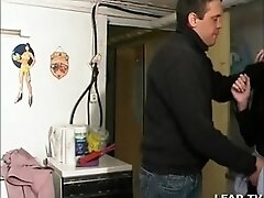 Two hard cocks double penetrate a French redheaded girl