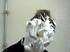 College girl pied in the face