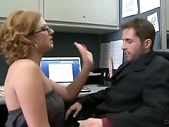 Big ass, office lady is getting hammered while at work and she likes it a lot