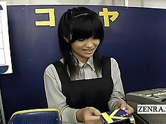 Subtitled Japan video rental shop busty AV star service