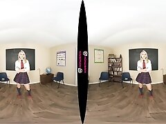 Wank For Me - Blonde Schoolgirl Striptease Joi - Sexlikereal