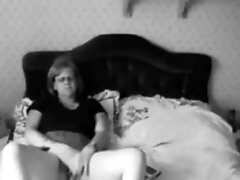 Chubby mature caught masturbating