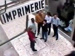 French woman with glasses gangbang