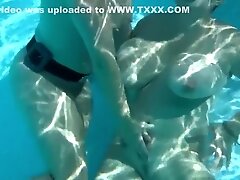 Lesbians Swimming Underwater