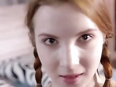 Amazing Redhead college girl college girl with Pigtails