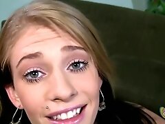 A naughty young blonde gives a handjob