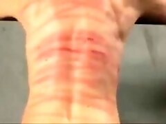 Girl back bullwhipped harshly