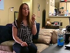 Hottest homemade Brunette, Smoking porn movie