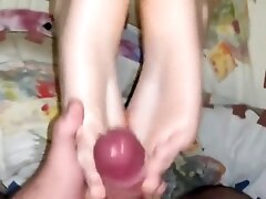 Perfect soles footjob from step sister