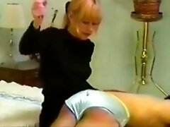 Spanked in pantyhose