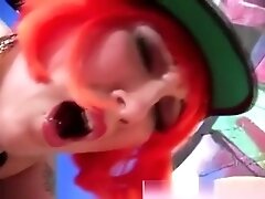 Sissified femdom cuckold licks up cum