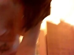 Big Glass dildo all in pussy and wet orgasm