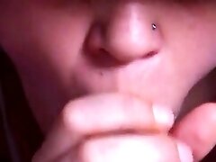 Amateur gf blowjob with nice cum in mouth and swallow