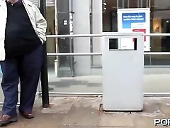 Pink hair slut flashing in public