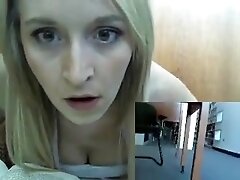 Girl Publicly Playing With Herself In Library