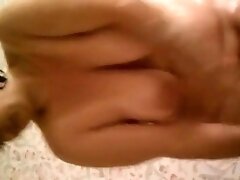 Slut Wife washing cum from gang bang off